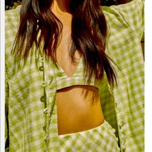 SOLD: Free People 3 Piece Set: Shirt, Bikini Top, Mini Skirt
